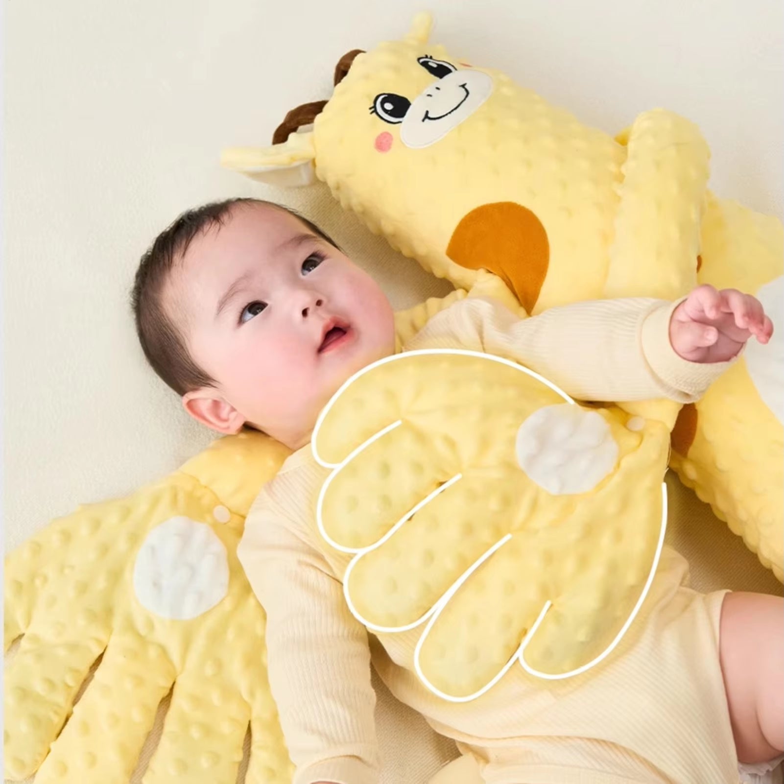 Baby Sleeping Patting Doll with Soothing Palm Remote 3 Adjustable Electric Baby Hand Pillow Soothing Palm Patting for Toddler